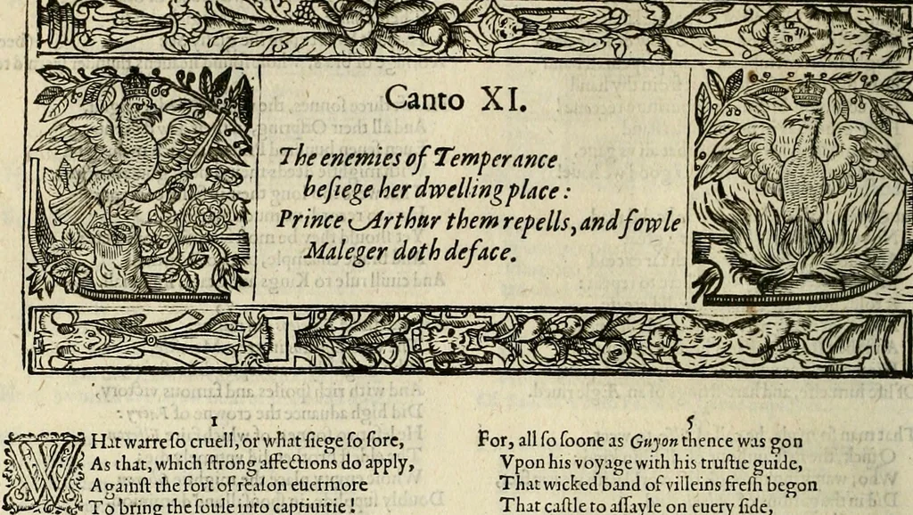 An illustration from The faerie qveen : The shepheards calendar : together with the other works of England's arch-poët, 1611, leaf 127