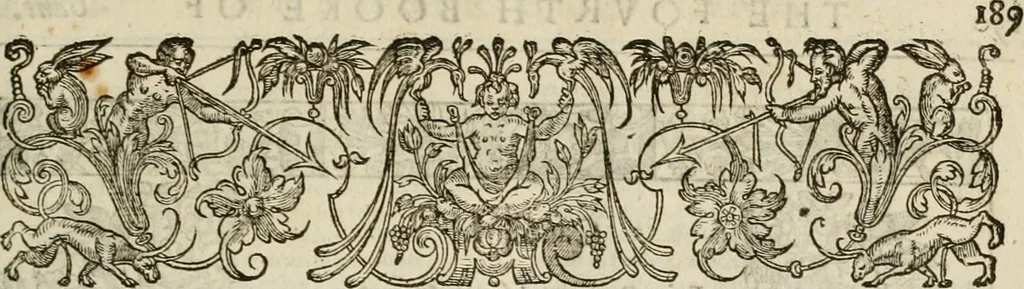 An illustration from The faerie qveen : The shepheards calendar : together with the other works of England's arch-poët, 1611, leaf 206