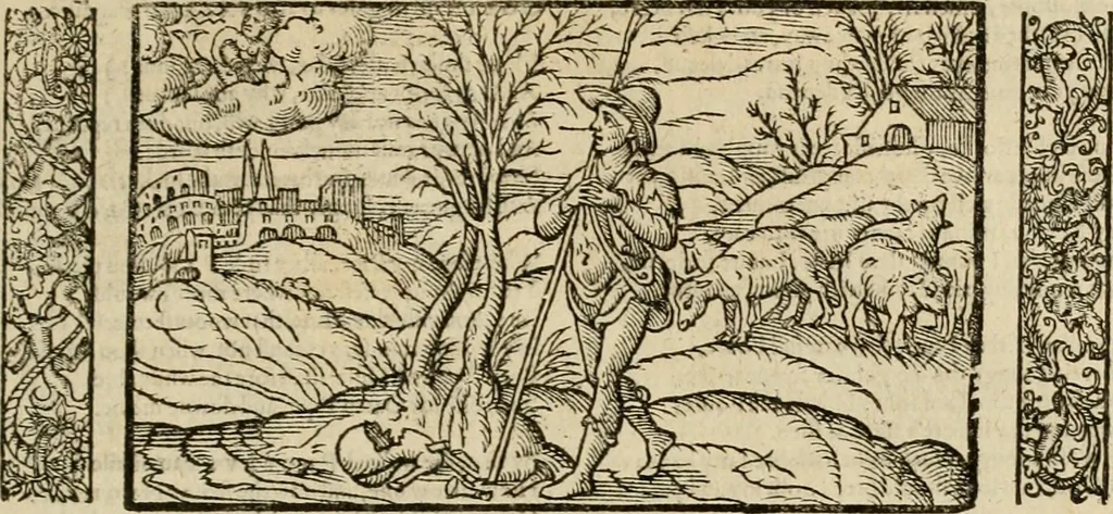 An illustration from The faerie qveen : The shepheards calendar : together with the other works of England's arch-poët, 1611, leaf 398