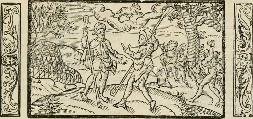 An illustration from The faerie qveen : The shepheards calendar : together with the other works of England's arch-poët, 1611, leaf 406