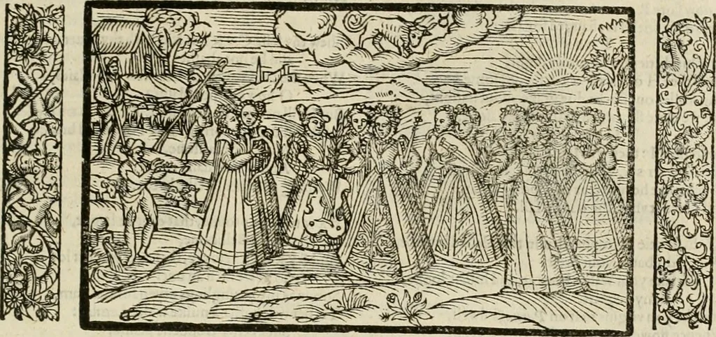 An illustration from The faerie qveen : The shepheards calendar : together with the other works of England's arch-poët, 1611, leaf 410