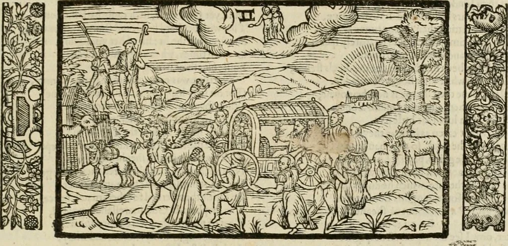 An illustration from The faerie qveen : The shepheards calendar : together with the other works of England's arch-poët, 1611, leaf 416