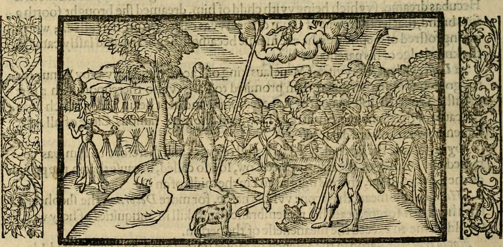 An illustration from The faerie qveen : The shepheards calendar : together with the other works of England's arch-poët, 1611, leaf 431