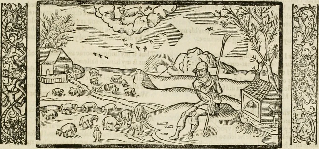 An illustration from The faerie qveen : The shepheards calendar : together with the other works of England's arch-poët, 1611, leaf 450