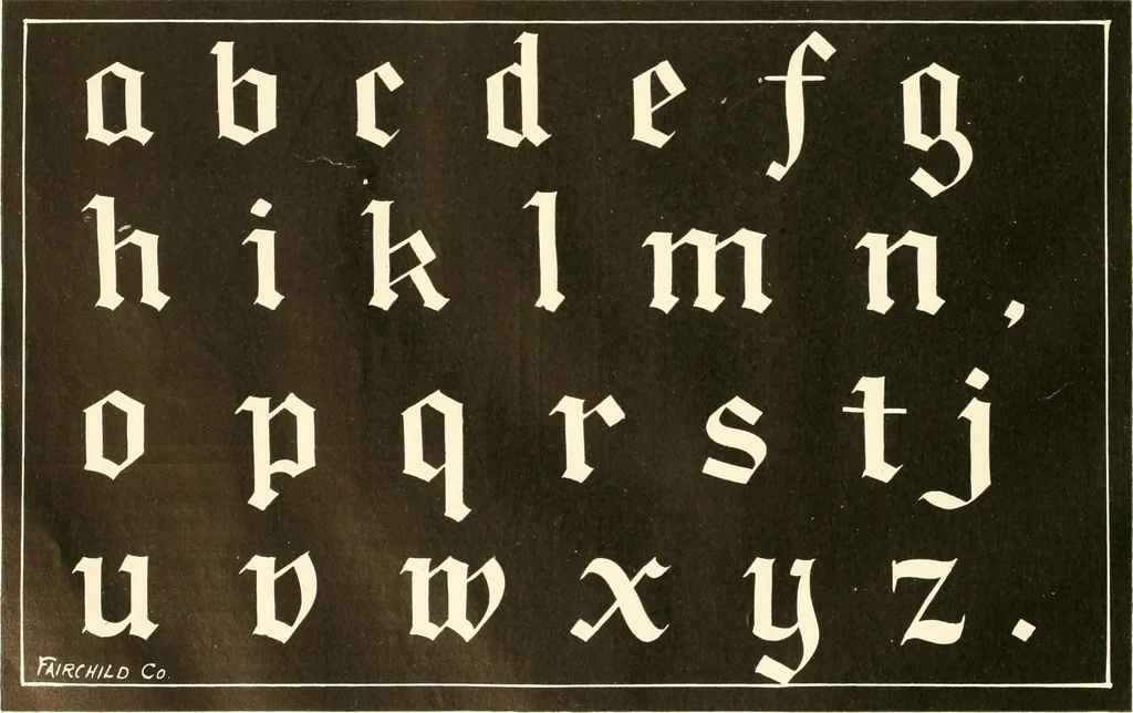 An illustration from Fairchild's rapid letterer and show-card maker, commercial alphabet construction with brush or pen, 1910, leaf 35
