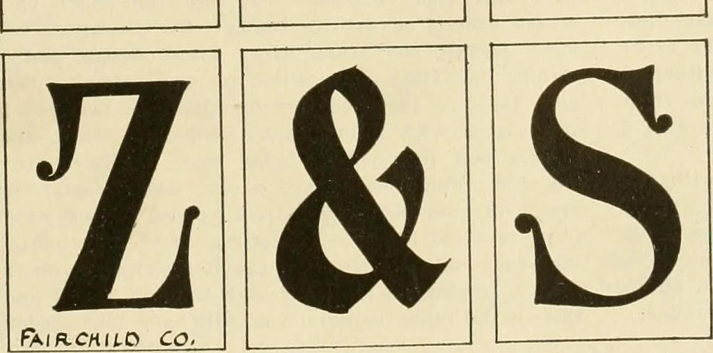 An illustration from Fairchild's rapid letterer and show-card maker, commercial alphabet construction with brush or pen, 1910, leaf 56