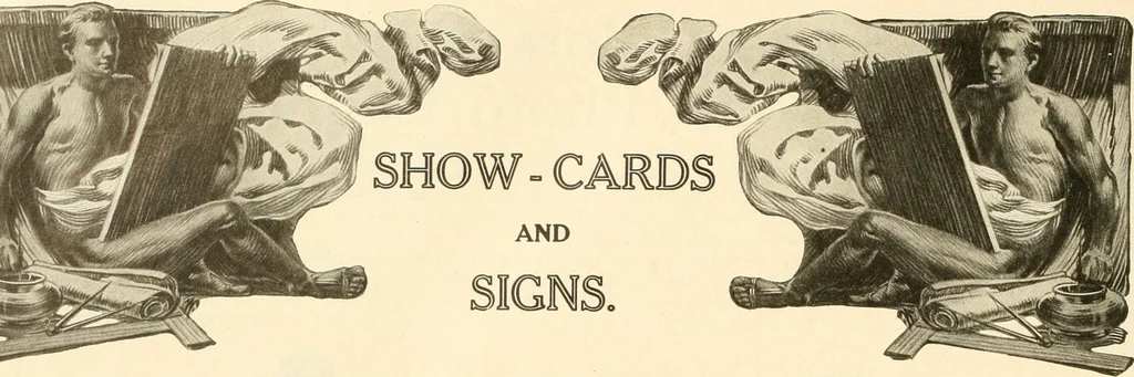 An illustration from Fairchild's rapid letterer and show-card maker, commercial alphabet construction with brush or pen, 1910, leaf 71