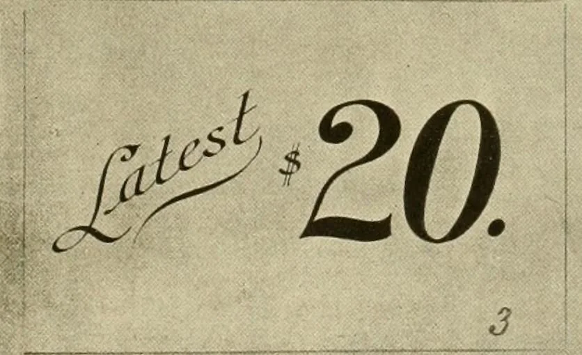 An illustration from Fairchild's rapid letterer and show-card maker, commercial alphabet construction with brush or pen, 1910, leaf 84