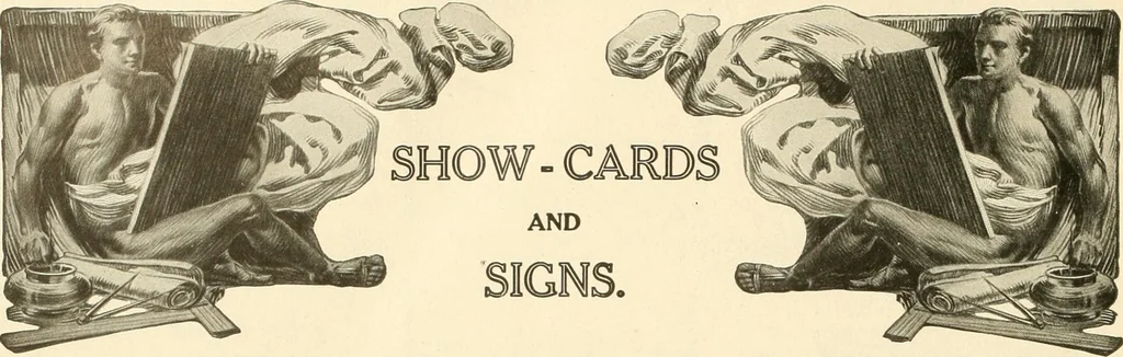 An illustration from Fairchild's rapid letterer and show-card maker, commercial alphabet construction with brush or pen, 1910, leaf 85