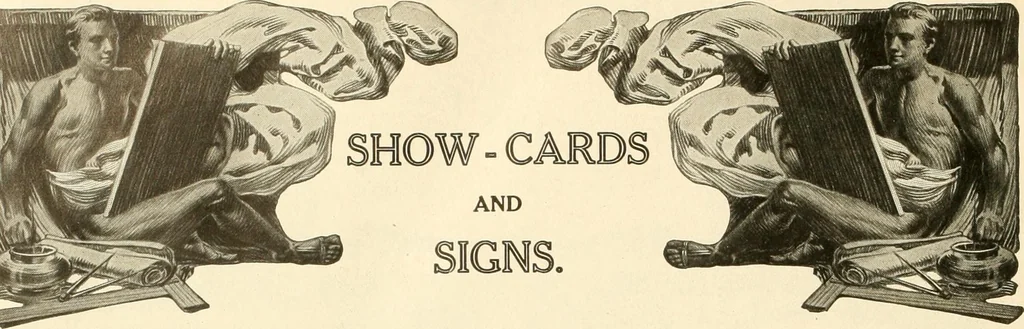 An illustration from Fairchild's rapid letterer and show-card maker, commercial alphabet construction with brush or pen, 1910, leaf 89
