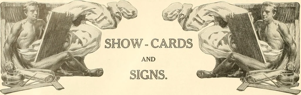 An illustration from Fairchild's rapid letterer and show-card maker, commercial alphabet construction with brush or pen, 1910, leaf 9