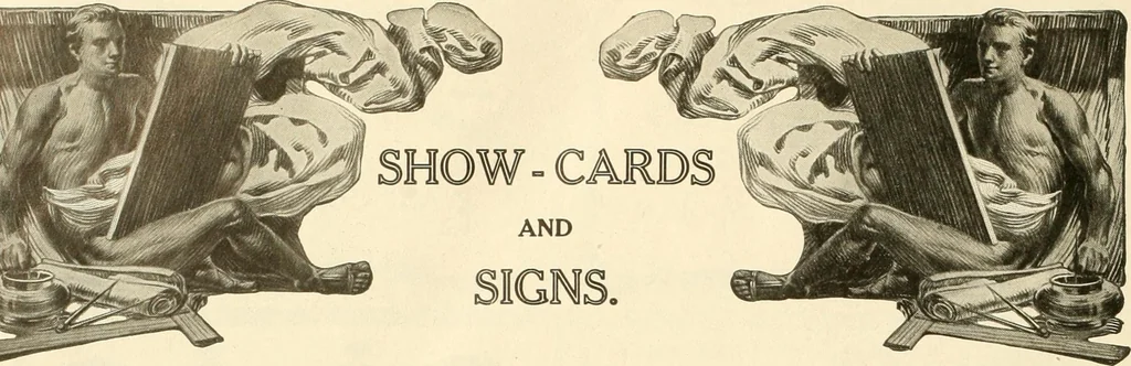 An illustration from Fairchild's rapid letterer and show-card maker, commercial alphabet construction with brush or pen, 1910, leaf 93