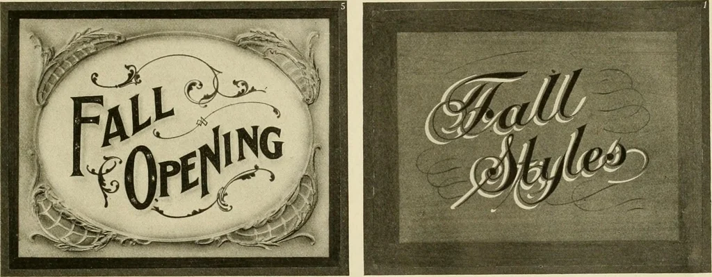 An illustration from Fairchild's rapid letterer and show-card maker, commercial alphabet construction with brush or pen, 1910, leaf 94