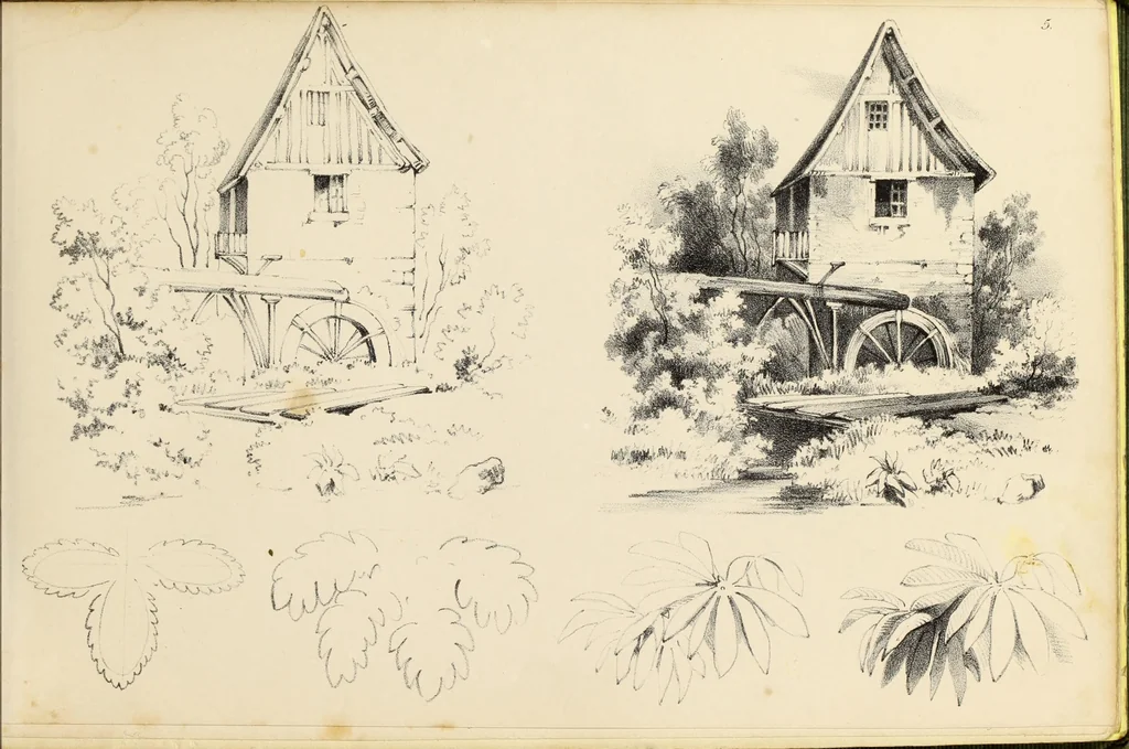 An illustration from Fairland's juvenile artist, or, Easy studies for beginners in drawing, of figures, animals, shipping, and landscape, 1838, leaf 13