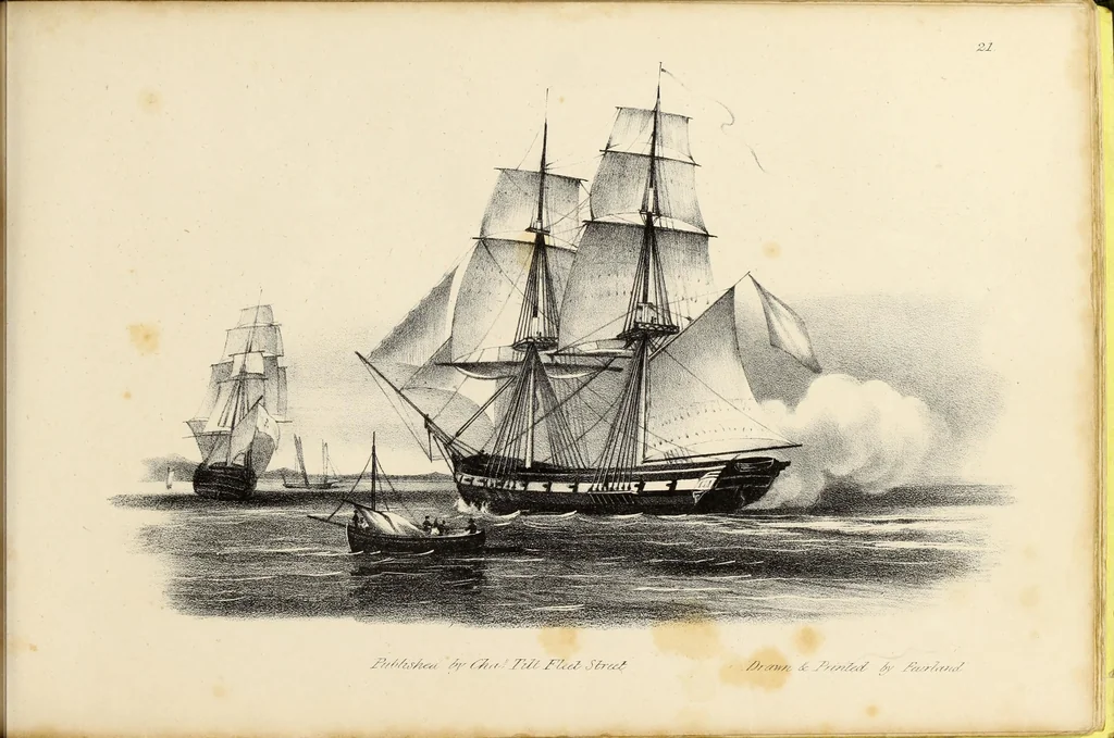 An illustration from Fairland's juvenile artist, or, Easy studies for beginners in drawing, of figures, animals, shipping, and landscape, 1838, leaf 47