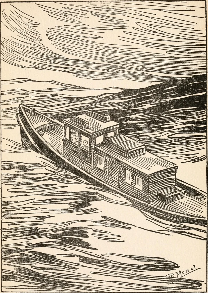 An illustration from Fairview boys at Light-house Cove, or, Carried out to sea, 1914, leaf 102