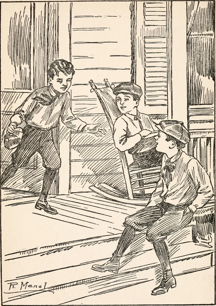 An illustration from Fairview boys at Light-house Cove, or, Carried out to sea, 1914, leaf 24
