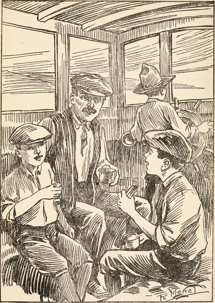 An illustration from Fairview boys at Light-house Cove, or, Carried out to sea, 1914, leaf 88