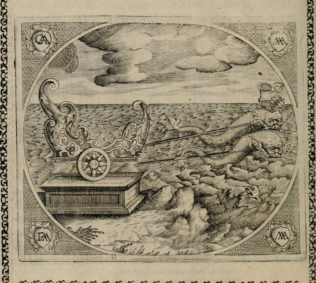 An illustration from Fama postuma, de virtutibus heroicis : quibus serenissima princeps ac domina D. Maria Archidux Austriae, Rheni Palatina vtriusque Bauariae Dux, et serenissimi quondam principis ac domini D. Caroli Archducis Austriae, Burgundiae, Styriae, Carinthiae, Carniolae Ducis Coniux, postea vidua augustam memoriae semper foelicis immortalitatem viuens moriens meruit, 1609, leaf 51