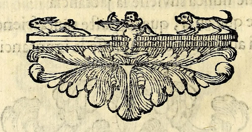 An illustration from Fama, y obras posthumas del fenix de Mexico, decima musa, poetisa americana, Sor Juana Ines de la Cruz, religiosa professa en el convento de San Geronimo de la imperial ciudad de Mexico; : consagralas a la Magestad Catholica de la reyna nuestra señora doña Mariana de Neoburg Baviera Palatina del Rhin, por mano de la Excma. señora doña Juana de Aragon y Cortès, duquesa de Monteleon, y Terra-Nova, marquesa del Valle de Goaxaca, &c., 1700, leaf 50