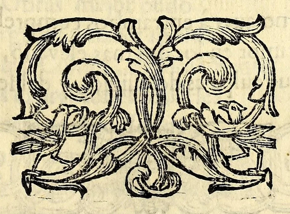 An illustration from Fama, y obras posthumas del fenix de Mexico, decima musa, poetisa americana, Sor Juana Ines de la Cruz, religiosa professa en el convento de San Geronimo de la imperial ciudad de Mexico; : consagralas a la Magestad Catholica de la reyna nuestra señora doña Mariana de Neoburg Baviera Palatina del Rhin, por mano de la Excma. señora doña Juana de Aragon y Cortès, duquesa de Monteleon, y Terra-Nova, marquesa del Valle de Goaxaca, &c., 1700, leaf 97