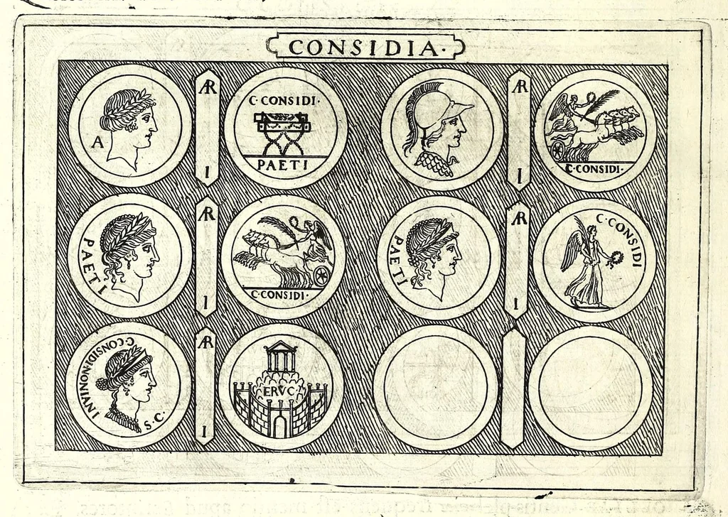 An illustration from Familiae Romanae in antiquis numismatibus : ab vrbe condita, ad tempora diui Augusti, 1663, leaf 124
