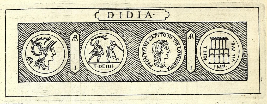 An illustration from Familiae Romanae in antiquis numismatibus : ab vrbe condita, ad tempora diui Augusti, 1663, leaf 142