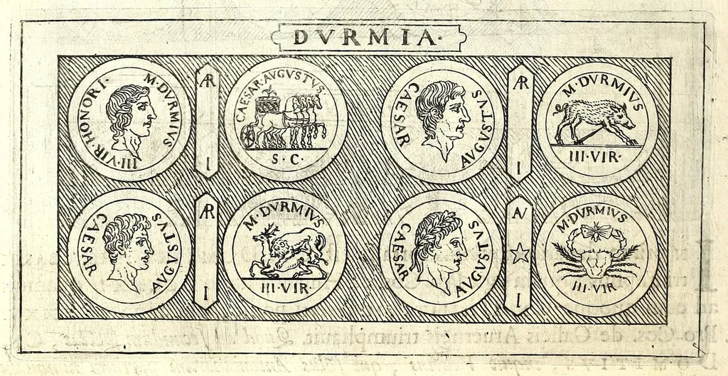 An illustration from Familiae Romanae in antiquis numismatibus : ab vrbe condita, ad tempora diui Augusti, 1663, leaf 146