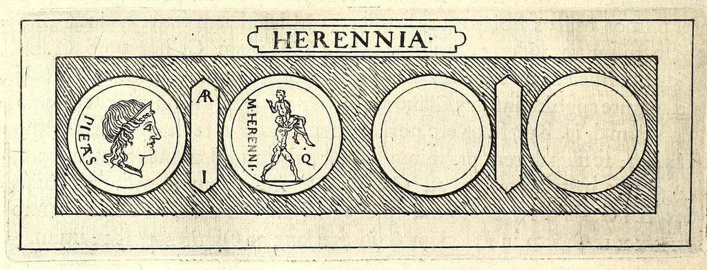 An illustration from Familiae Romanae in antiquis numismatibus : ab vrbe condita, ad tempora diui Augusti, 1663, leaf 164