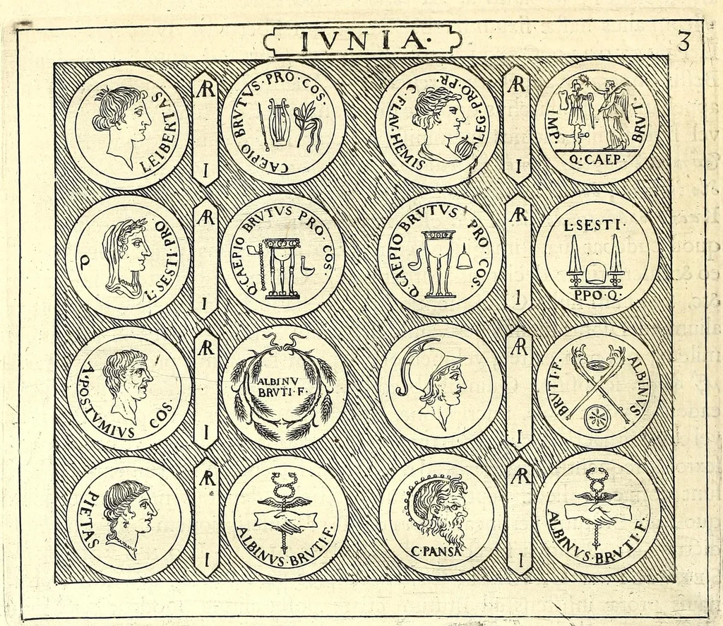 An illustration from Familiae Romanae in antiquis numismatibus : ab vrbe condita, ad tempora diui Augusti, 1663, leaf 188