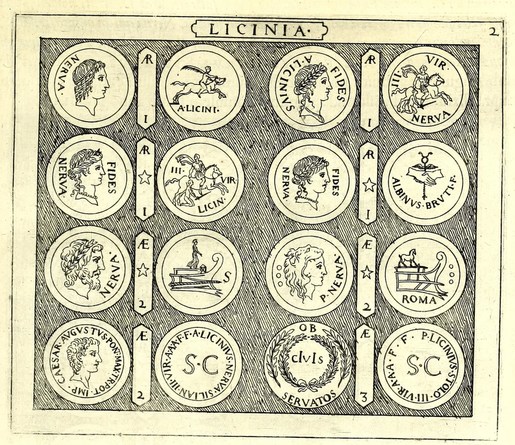 An illustration from Familiae Romanae in antiquis numismatibus : ab vrbe condita, ad tempora diui Augusti, 1663, leaf 195
