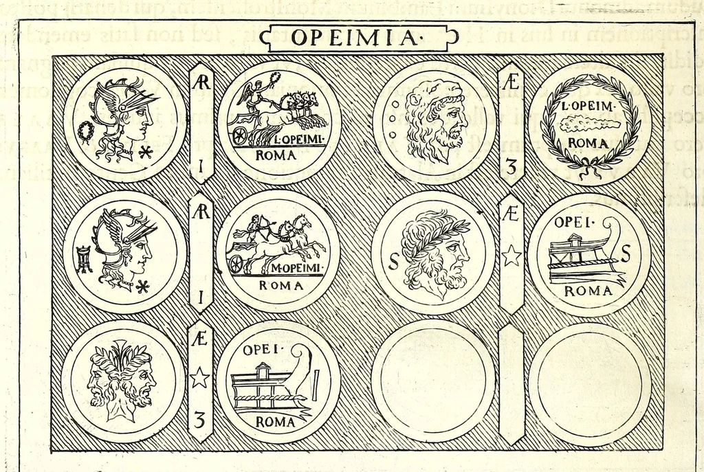 An illustration from Familiae Romanae in antiquis numismatibus : ab vrbe condita, ad tempora diui Augusti, 1663, leaf 238