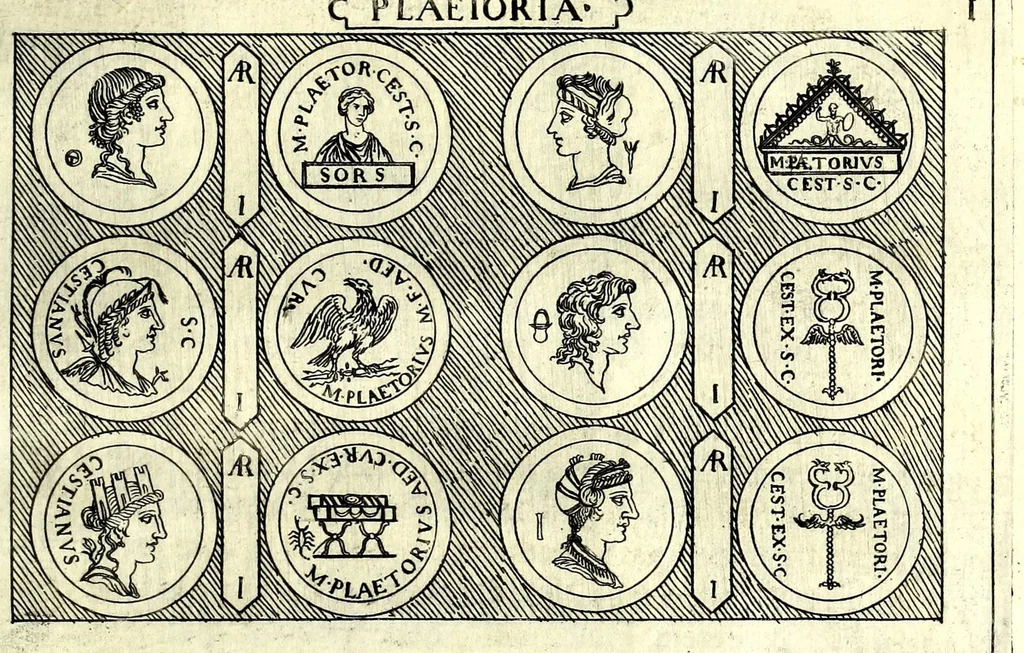 An illustration from Familiae Romanae in antiquis numismatibus : ab vrbe condita, ad tempora diui Augusti, 1663, leaf 253
