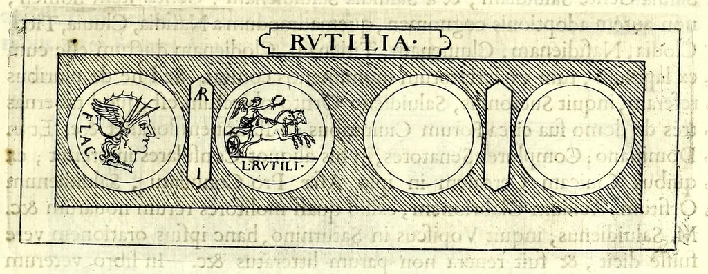 An illustration from Familiae Romanae in antiquis numismatibus : ab vrbe condita, ad tempora diui Augusti, 1663, leaf 289