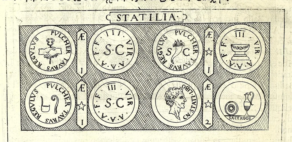 An illustration from Familiae Romanae in antiquis numismatibus : ab vrbe condita, ad tempora diui Augusti, 1663, leaf 310