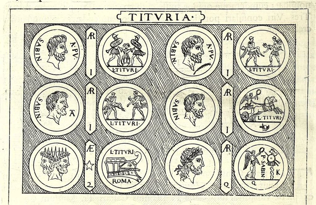 An illustration from Familiae Romanae in antiquis numismatibus : ab vrbe condita, ad tempora diui Augusti, 1663, leaf 322