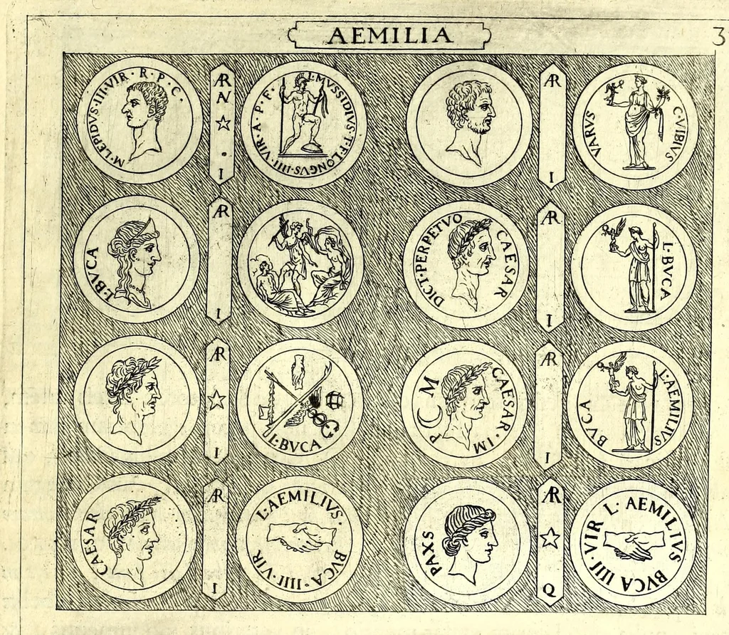 An illustration from Familiae Romanae in antiquis numismatibus : ab vrbe condita, ad tempora diui Augusti, 1663, leaf 57