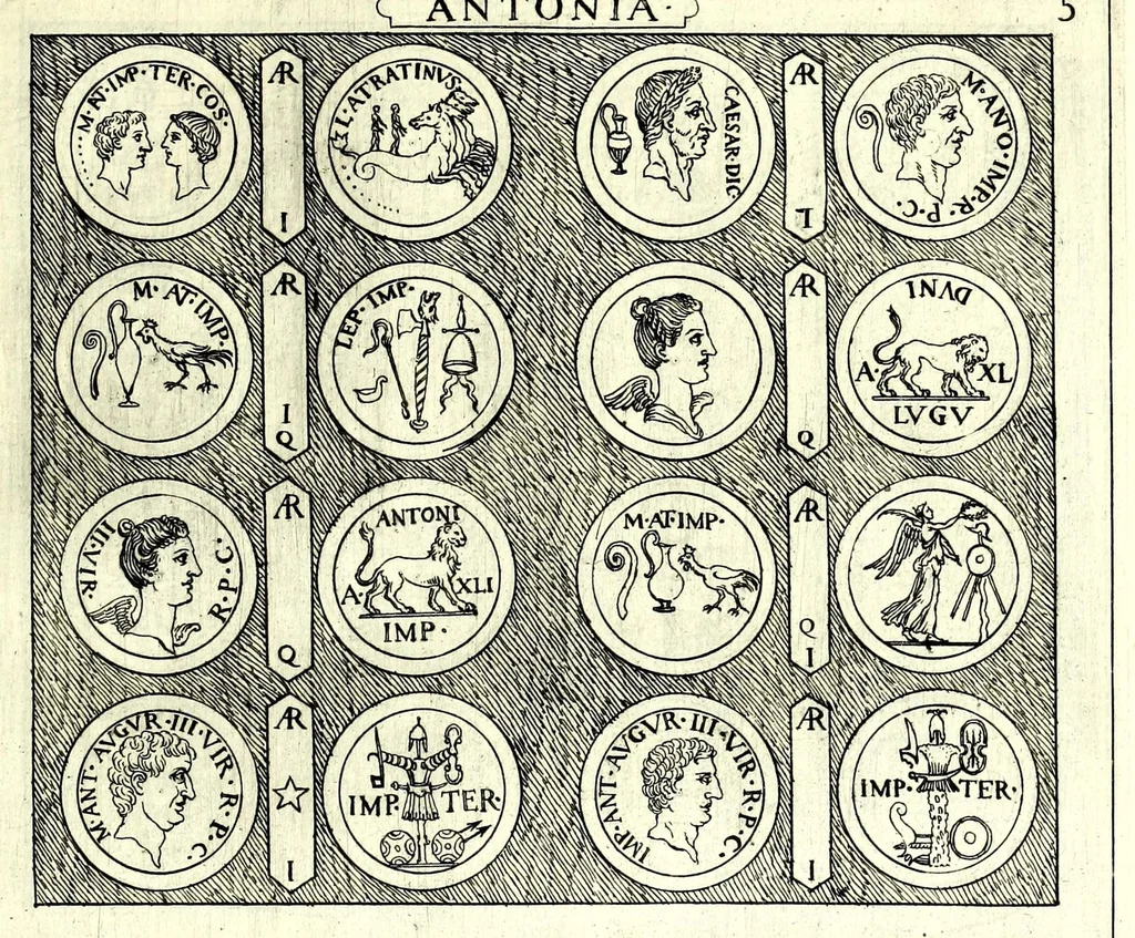 An illustration from Familiae Romanae in antiquis numismatibus : ab vrbe condita, ad tempora diui Augusti, 1663, leaf 71