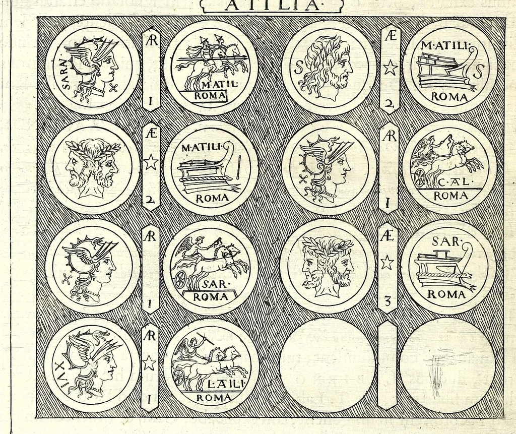 An illustration from Familiae Romanae in antiquis numismatibus : ab vrbe condita, ad tempora diui Augusti, 1663, leaf 86