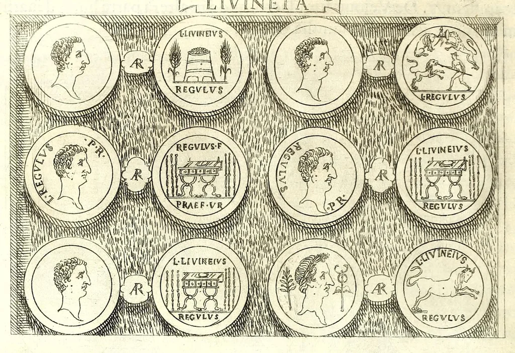An illustration from Familiae romanae qvae reperivntvr in antiqvis nvmismatibvs ab vrbe condita ad tempora divi Avgusti : ex bibliotheca Fvlvi Vrsini : adivnctis familiis xxx ex libro Antoni Avgvstini ep. illerdensis, 1577, leaf 152