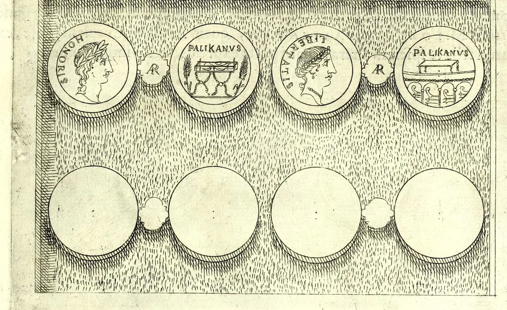 An illustration from Familiae romanae qvae reperivntvr in antiqvis nvmismatibvs ab vrbe condita ad tempora divi Avgusti : ex bibliotheca Fvlvi Vrsini : adivnctis familiis xxx ex libro Antoni Avgvstini ep. illerdensis, 1577, leaf 155