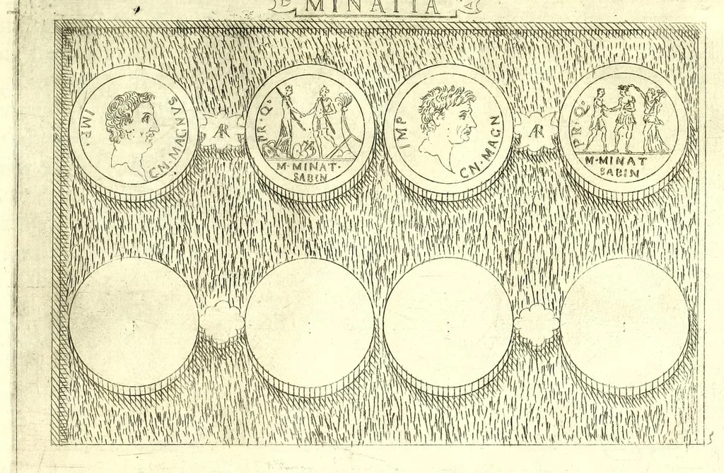 An illustration from Familiae romanae qvae reperivntvr in antiqvis nvmismatibvs ab vrbe condita ad tempora divi Avgusti : ex bibliotheca Fvlvi Vrsini : adivnctis familiis xxx ex libro Antoni Avgvstini ep. illerdensis, 1577, leaf 175