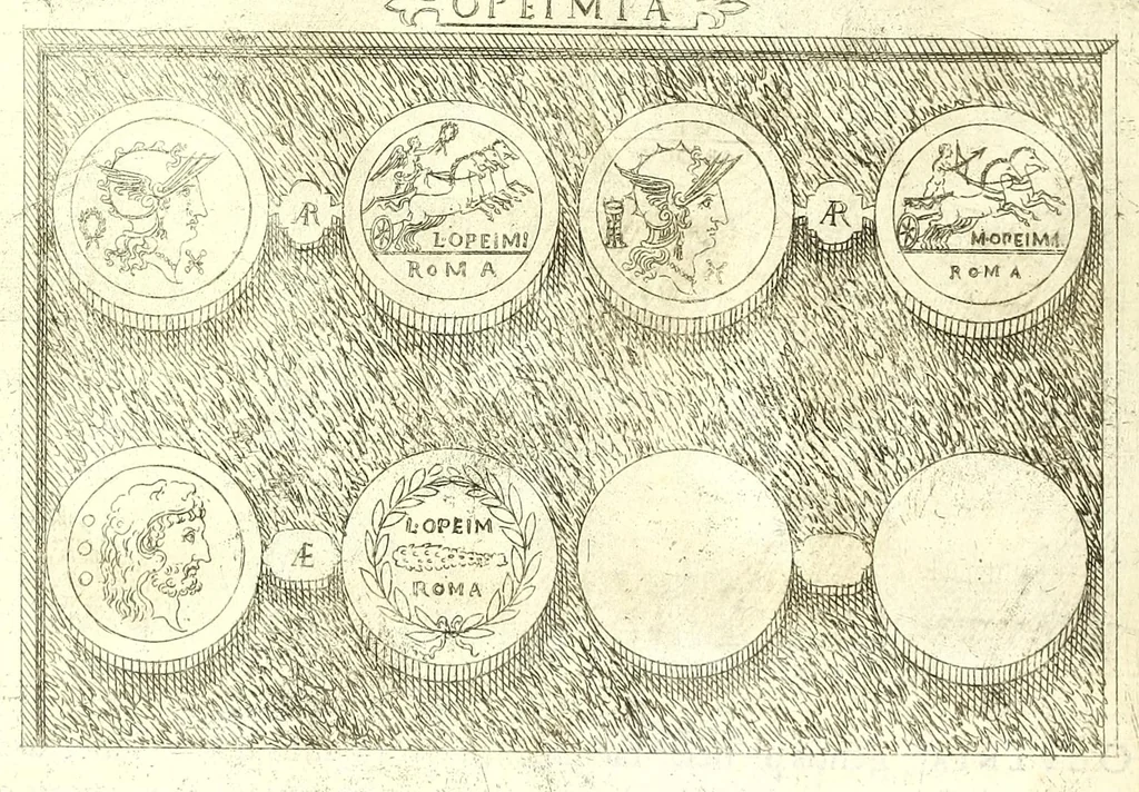 An illustration from Familiae romanae qvae reperivntvr in antiqvis nvmismatibvs ab vrbe condita ad tempora divi Avgusti : ex bibliotheca Fvlvi Vrsini : adivnctis familiis xxx ex libro Antoni Avgvstini ep. illerdensis, 1577, leaf 192