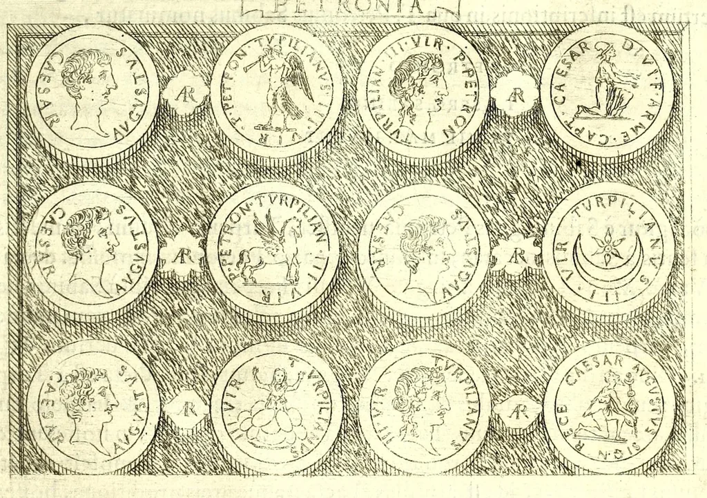 An illustration from Familiae romanae qvae reperivntvr in antiqvis nvmismatibvs ab vrbe condita ad tempora divi Avgusti : ex bibliotheca Fvlvi Vrsini : adivnctis familiis xxx ex libro Antoni Avgvstini ep. illerdensis, 1577, leaf 201