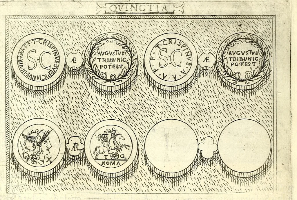 An illustration from Familiae romanae qvae reperivntvr in antiqvis nvmismatibvs ab vrbe condita ad tempora divi Avgusti : ex bibliotheca Fvlvi Vrsini : adivnctis familiis xxx ex libro Antoni Avgvstini ep. illerdensis, 1577, leaf 234