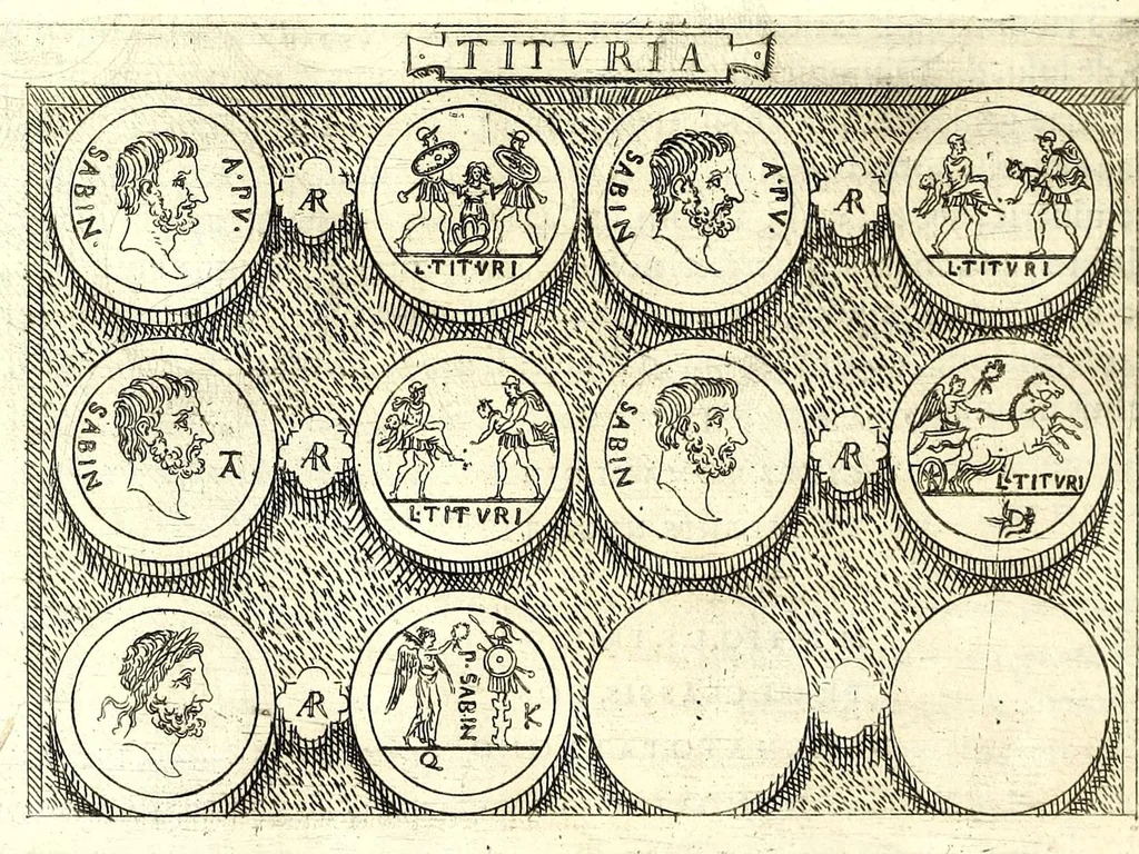 An illustration from Familiae romanae qvae reperivntvr in antiqvis nvmismatibvs ab vrbe condita ad tempora divi Avgusti : ex bibliotheca Fvlvi Vrsini : adivnctis familiis xxx ex libro Antoni Avgvstini ep. illerdensis, 1577, leaf 274