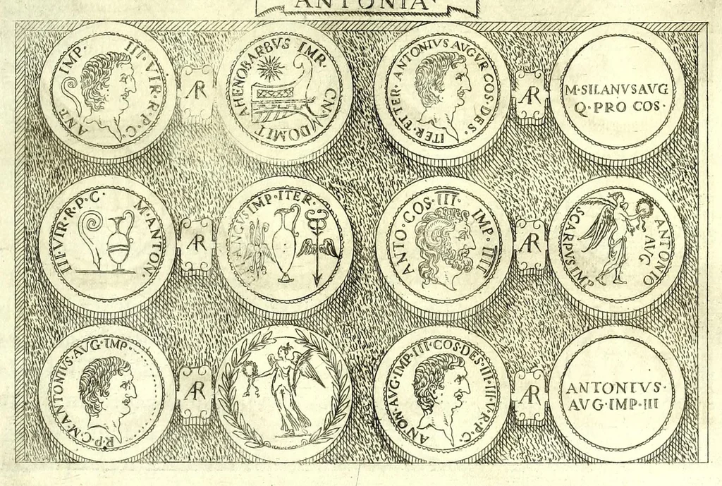 An illustration from Familiae romanae qvae reperivntvr in antiqvis nvmismatibvs ab vrbe condita ad tempora divi Avgusti : ex bibliotheca Fvlvi Vrsini : adivnctis familiis xxx ex libro Antoni Avgvstini ep. illerdensis, 1577, leaf 33