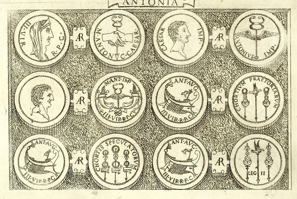 An illustration from Familiae romanae qvae reperivntvr in antiqvis nvmismatibvs ab vrbe condita ad tempora divi Avgusti : ex bibliotheca Fvlvi Vrsini : adivnctis familiis xxx ex libro Antoni Avgvstini ep. illerdensis, 1577, leaf 36