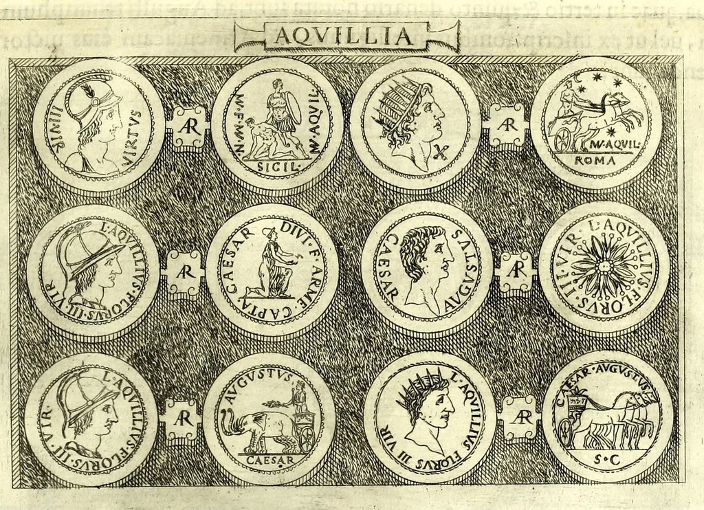 An illustration from Familiae romanae qvae reperivntvr in antiqvis nvmismatibvs ab vrbe condita ad tempora divi Avgusti : ex bibliotheca Fvlvi Vrsini : adivnctis familiis xxx ex libro Antoni Avgvstini ep. illerdensis, 1577, leaf 41