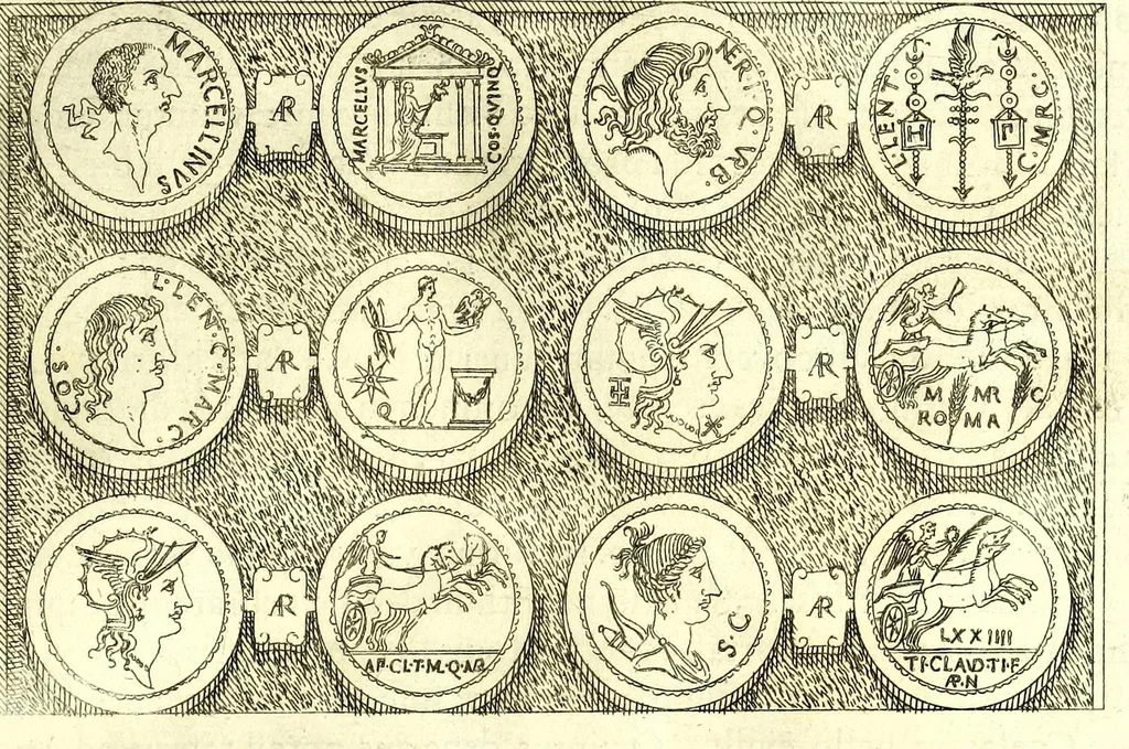 An illustration from Familiae romanae qvae reperivntvr in antiqvis nvmismatibvs ab vrbe condita ad tempora divi Avgusti : ex bibliotheca Fvlvi Vrsini : adivnctis familiis xxx ex libro Antoni Avgvstini ep. illerdensis, 1577, leaf 71